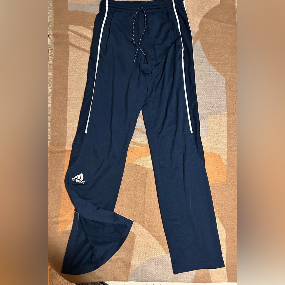 Adidas Climacool navy warmup track pants w zip ankles, XS